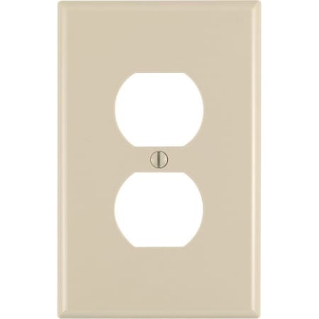 LEVITON Ivory 1 gang Nylon Duplex Outlet Wall Plate 00PJ8-00I